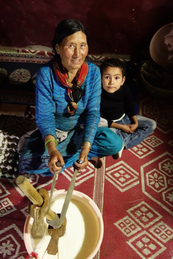 Making ghee (butter) with a grandma, India 2013.