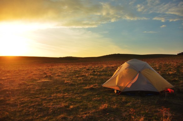 Sunset in the barren hills of Turkey.