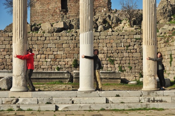 Playing around at the famous ruins in Epheses.