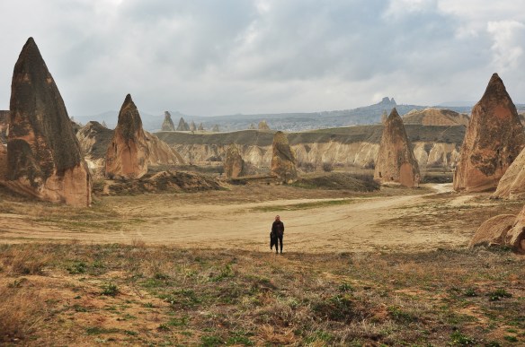 Myra (our friend) looking very small with all the rocks.