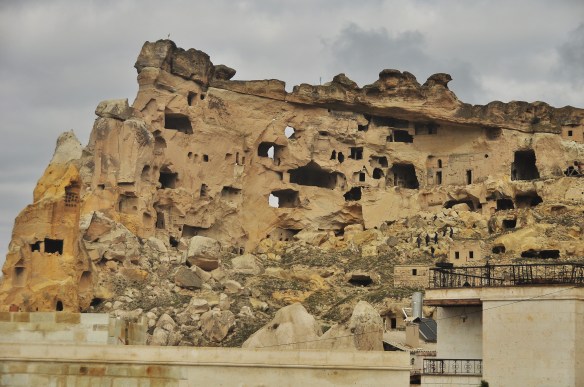 An impressive cave filled rock which we visited. Many of the rooms were huge, and all together, it seemed like a whole up there!