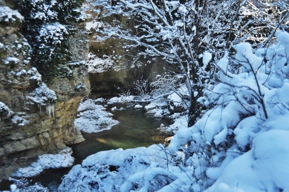 We took a beautiful walk by the river on the one sunny day.