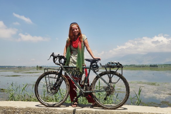 Not a typical cycling outfit, that's for sure.