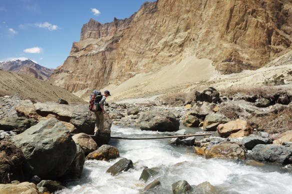 Crossing one of many rivers.