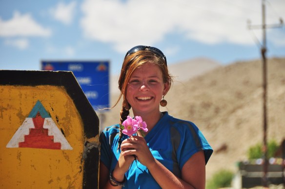 I was grumpy on one pass, so Kevin gave me flowers!