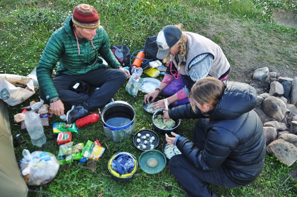 Making dinner with friends is definitely more fun.