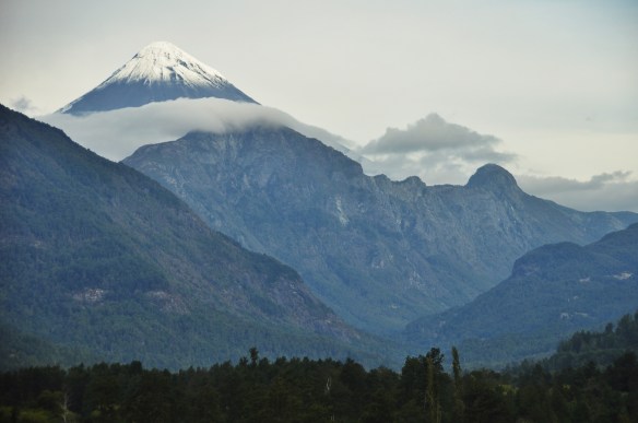 A beautiful volcano right at the border.