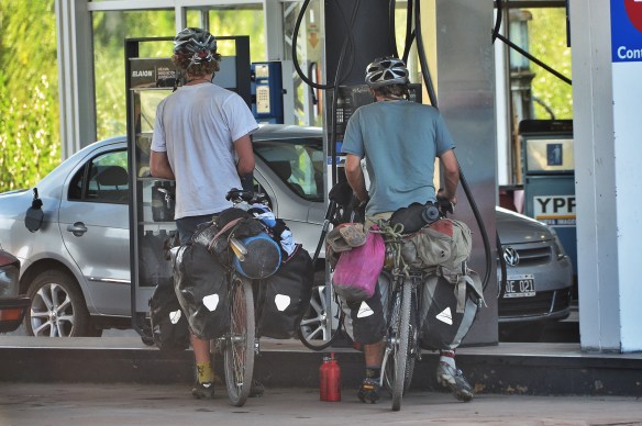 Getting gas for the MSR stove.