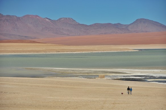 The couple and their dog who they adopted in Venezuela.