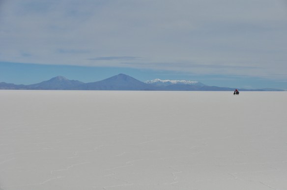 Kevin cycling in the distance.