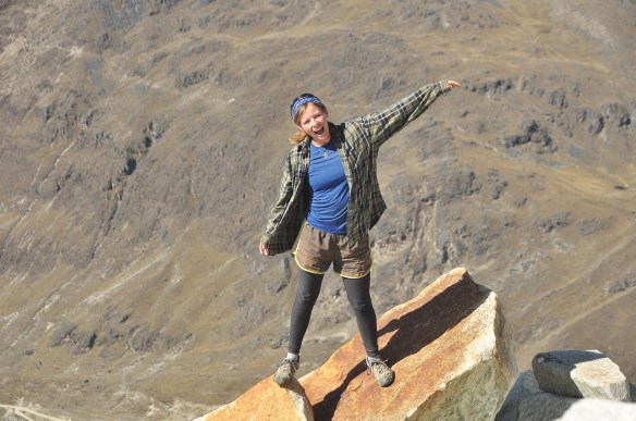 Happy girl in the mountains!