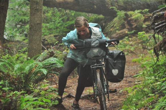 Pushing through the rain and fog, hence the blurry photo.